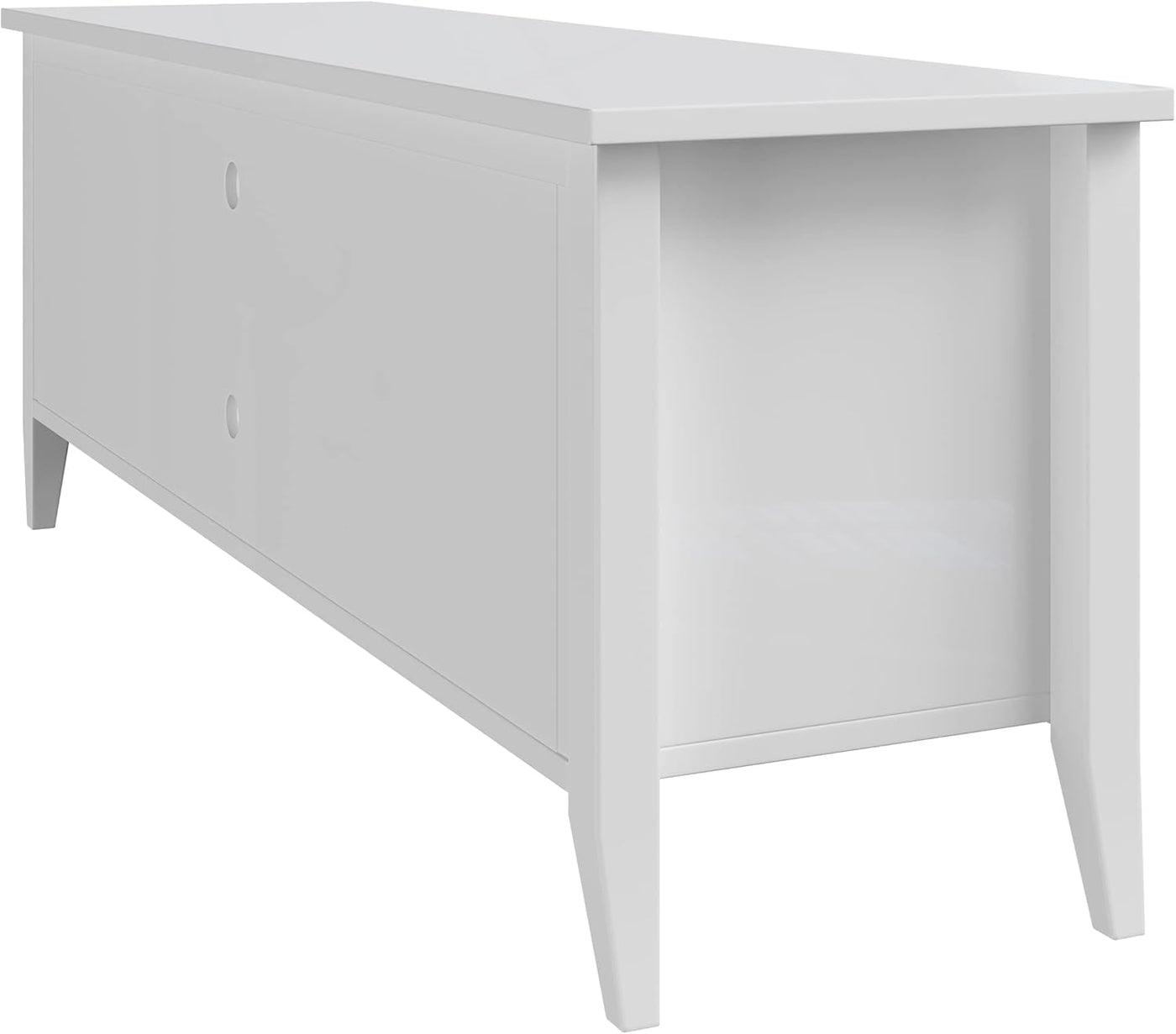 55 Inch TV Stand White With Storage Shelves And Cubbies