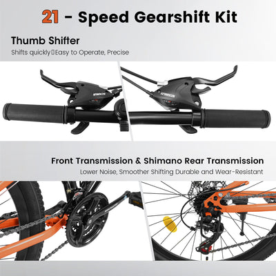 TerraRush™ – 26" Mountain Bike with Shock Absorber & 21-Speed