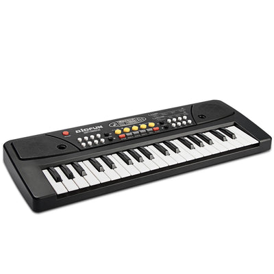 Kids Keyboard Piano 37 Keys Early Learning Educational Musical Keyboard Toy Portable Electronic Music Piano Keyboard for Beginners Boys Girls (Black)