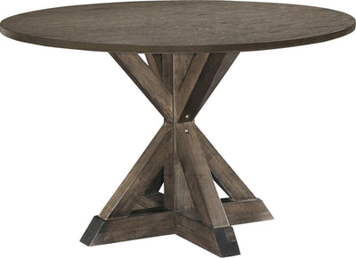 Alfred round Solid Wood Rustic Dining Table for Farmhouse Kitchen Room