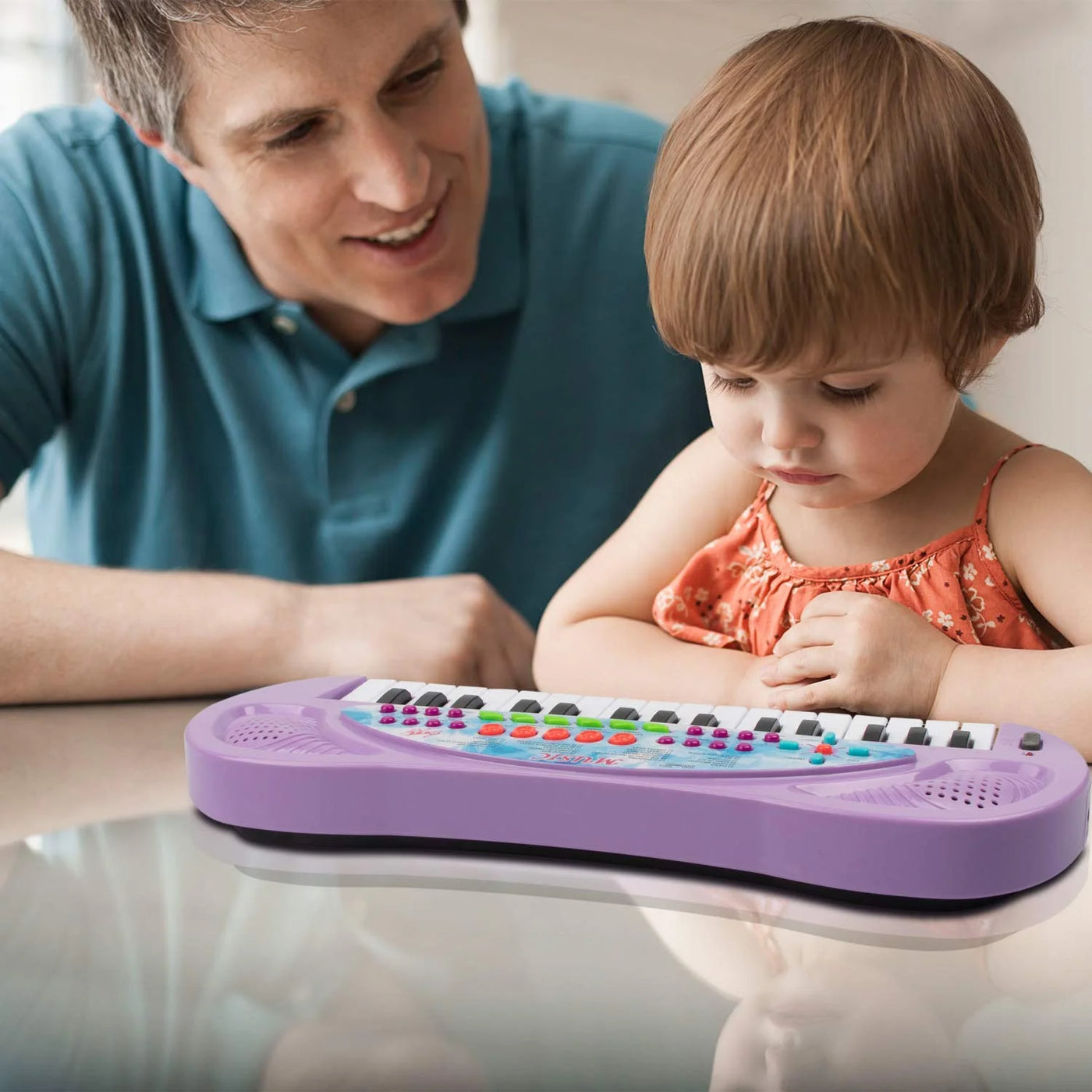 Kids Piano, Kids Keyboard 32 Keys Portable Electronic Musical Instrument Multi-Function Music Piano for Kids Early Learning Educational Toy Birthday Xmas Day Gifts (Purple)
