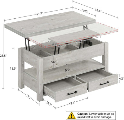 Coffee Table Lift Top, Multi-Function Convertible Coffee Table with