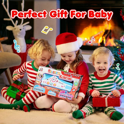 Baby Piano Toys for Kids, Blue Musical Baby Piano Keyboard Instrument with Microphone for Toddlers, Christmas Gift for Girls Boys Aged