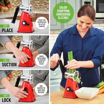 Rotary Cheese Grater with Handle, Cheese Grater Hand Crank, Fast Cutting Grater