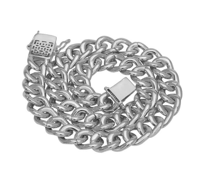 COLT 12MM Cuban Chain | 961751 featuring Cubic Zirconia and brass copper metal, showcasing luxury and sophistication.