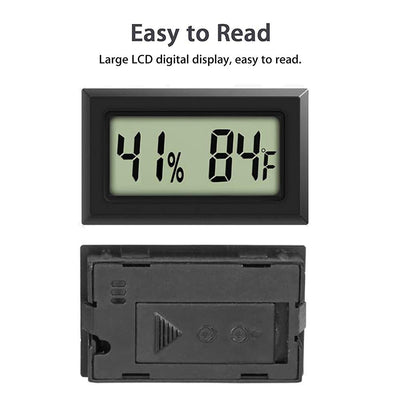 Mini Thermometer Hygrometer, Large Number Fahrenheit LCD Display Digital Temperature Humidity Meters Gauge Indoor for Greenhouse, Garden, Cellar, Fridge (10-Pack)