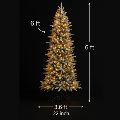 5.9 ft Artificial Pre-Lit Christmas Tree High Quality Holiday Decor