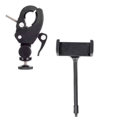 LED Ring Light With Phone Tripod Stand Kit 10" clamp and phone holder accessory for adjustable support.