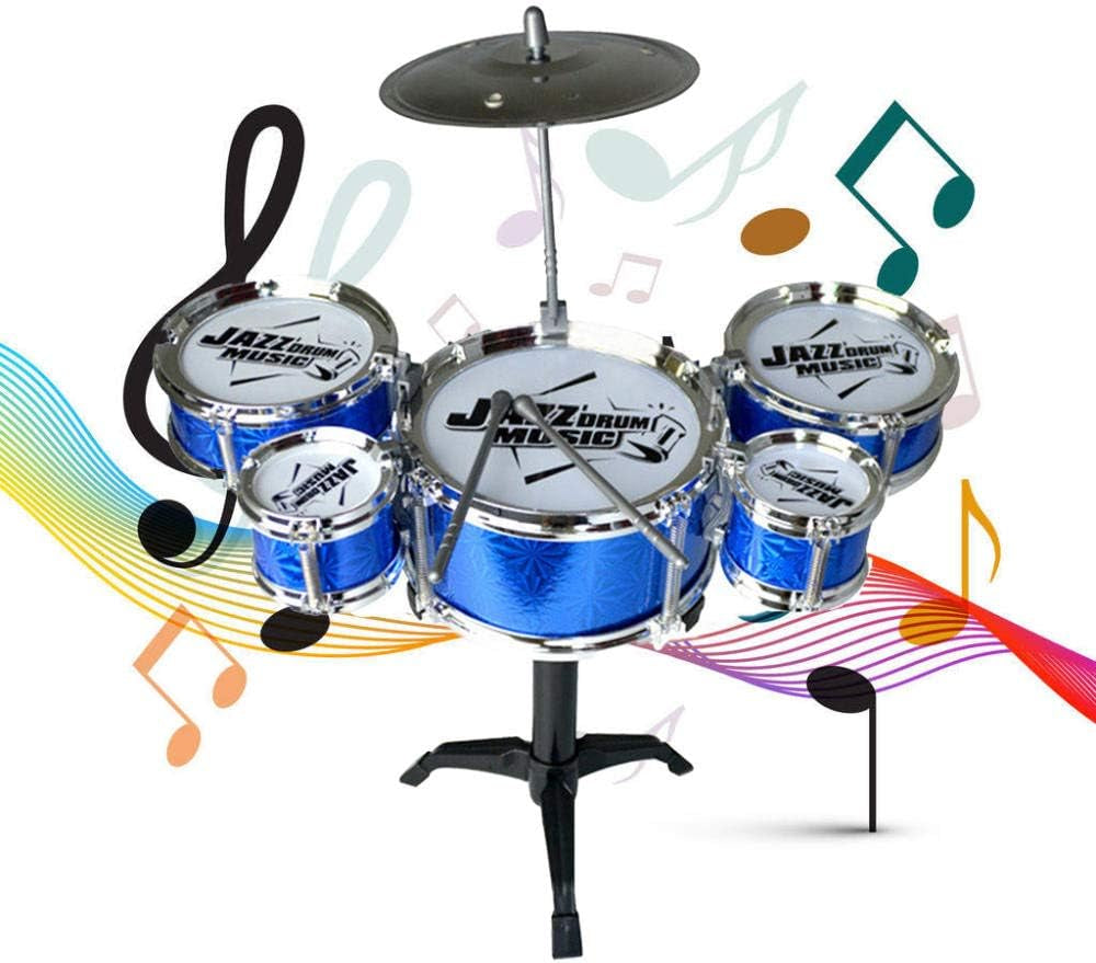 Kids Drum Set Toddler Instrument Set Educational Percussion Stimulating Children’S Creativity Drum Set for Kids Boys and Girls Blue