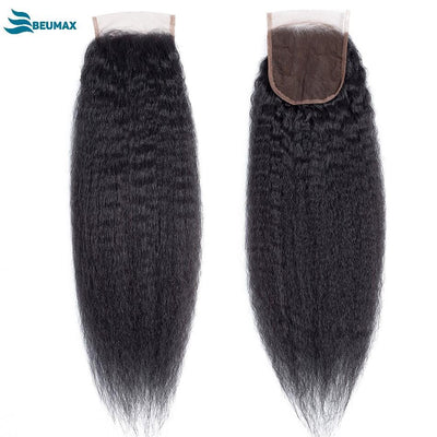 10A Grade 3/4 Kinky Straight Bundles With 4x4 Closures and 13x4 Fronta