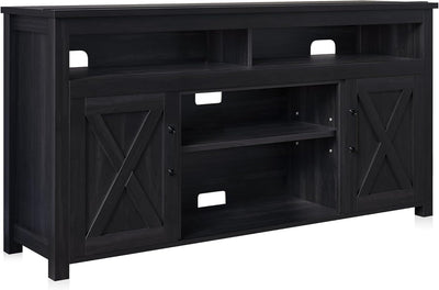 58 Inch Rustic TV Stand With Barn Door Cabinets For TVs Up To 65