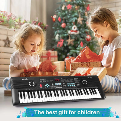 Kids Keyboard Piano, Portable 61 Keys Piano Keyboard for Beginners, Electronic Music Keyboard Kid Piano with Built-In Dual Speaker, Microphone and Adapter, Gift for Boys Girls Ages 3-12