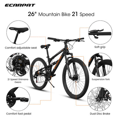 TrailMate™ – 26" Steel Frame MTB (21-Speed, Blue)