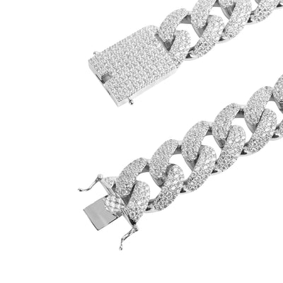 COLT 12MM Cuban Chain | 961751 featuring sparkling Cubic Zirconia stones in a chic curb link design.