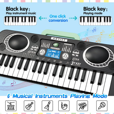 Baby Piano Toys for Kids 1-4 Years, 37 Keys Musical Piano Keyboard for Toddlers, Musical Instrument Toys Birthday Gifts for Toddlers Boys Girls Aged 3-8