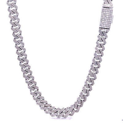 OZARIN 8MM RHODIUM MOISSANITE ICED OUT CUBAN I 994461