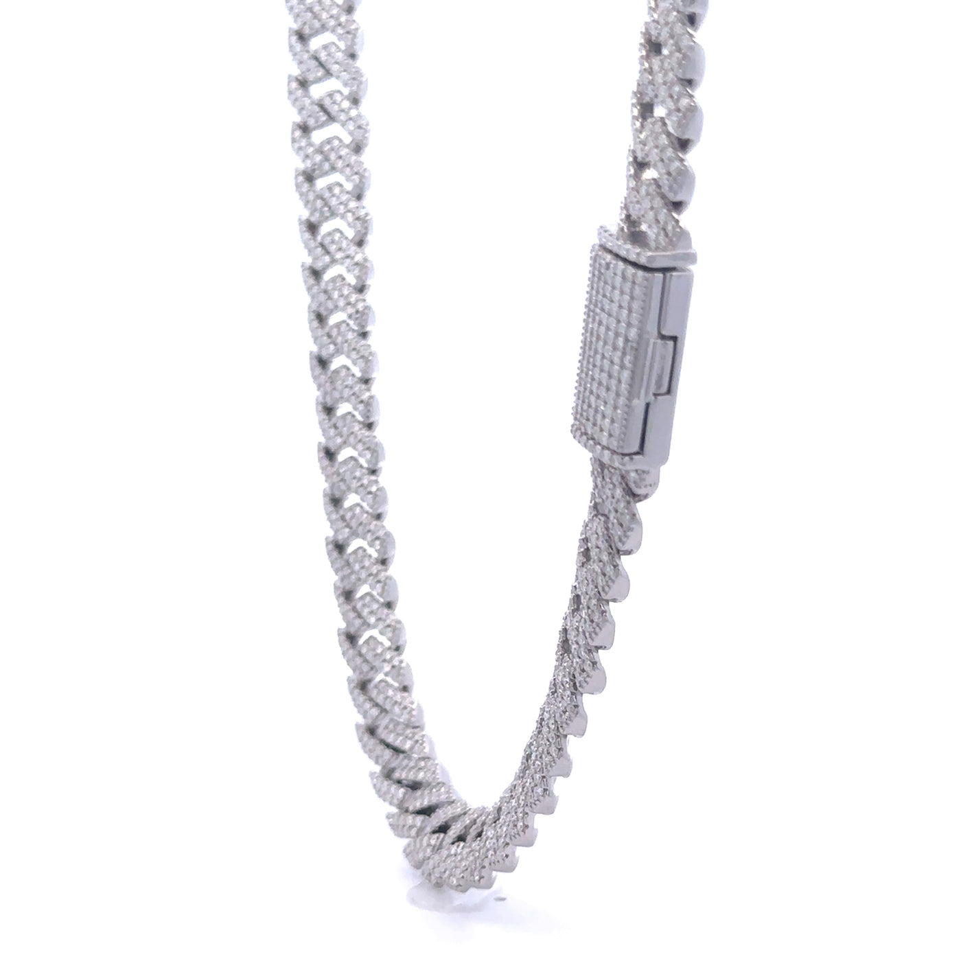 OZARIN 8MM RHODIUM MOISSANITE ICED OUT CUBAN I 994461