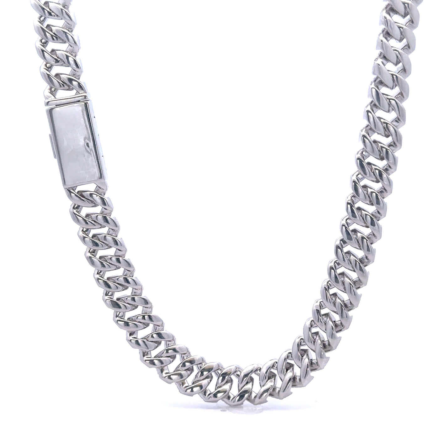 OZARIN 8MM RHODIUM MOISSANITE ICED OUT CUBAN I 994461