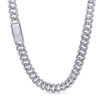 OZARIN 8MM RHODIUM MOISSANITE ICED OUT CUBAN I 994461