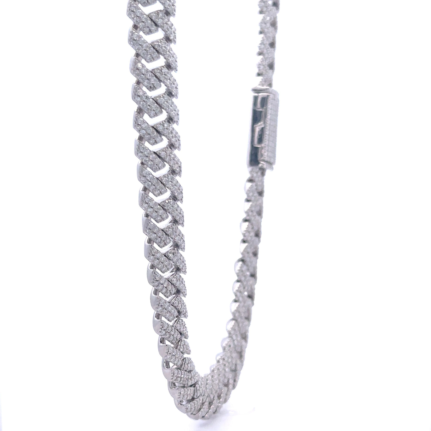 OZARIN 8MM RHODIUM MOISSANITE ICED OUT CUBAN I 994461