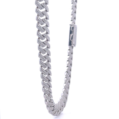OZARIN 8MM RHODIUM MOISSANITE ICED OUT CUBAN I 994461