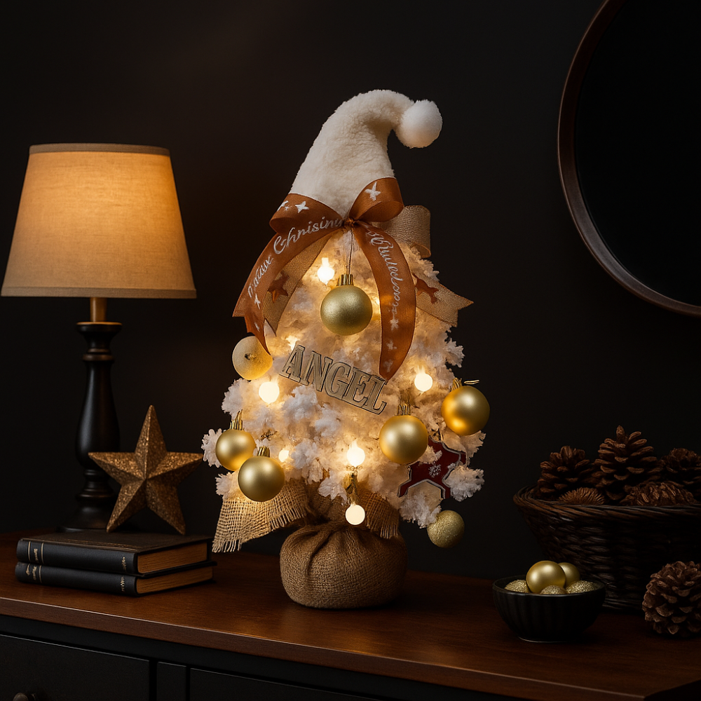 Pre Lit Mini Tabletop Christmas Tree Lights Artificial Pine