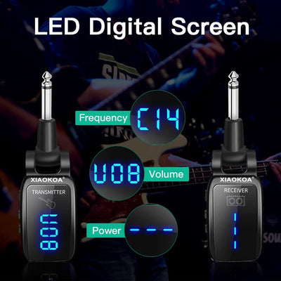 Sistema Inalambrico Para Guitarra Receptor De Transmisor Audio Recargable 15Cana
