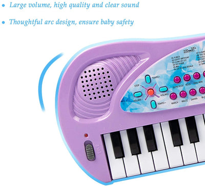 Kids Piano, Kids Keyboard 32 Keys Portable Electronic Musical Instrument Multi-Function Music Piano for Kids Early Learning Educational Toy Birthday Xmas Day Gifts (Purple)