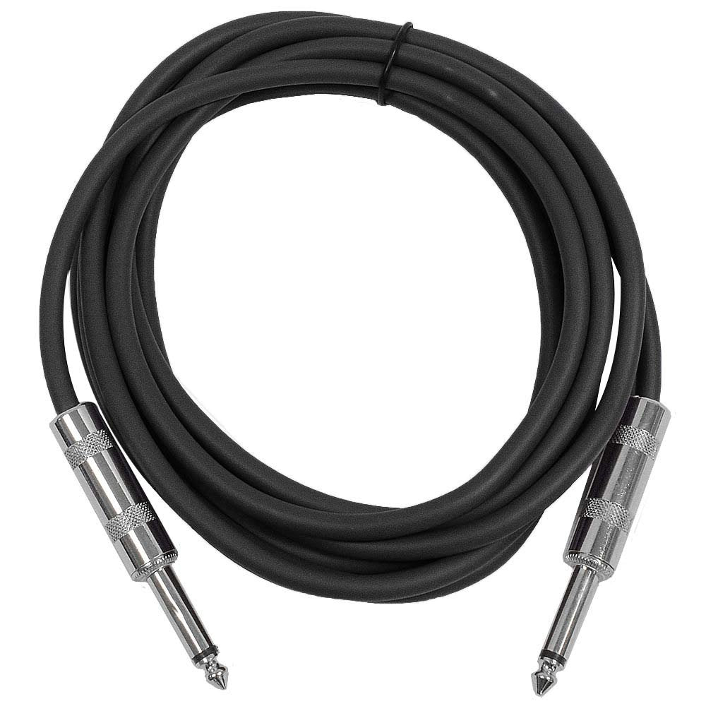 Speakers Guitar Cables, TS ¼” Guitar Cables, Black, Pack of 6, 10 Feet