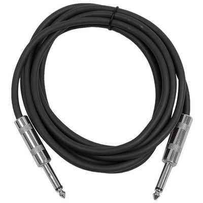 Speakers Guitar Cables, TS ¼” Guitar Cables, Black, Pack of 6, 10 Feet