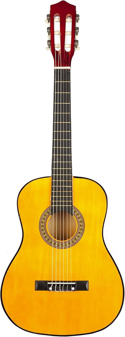 Junior Classical Guitar 34In Natural Wood Nylon Strings for Kids Learning