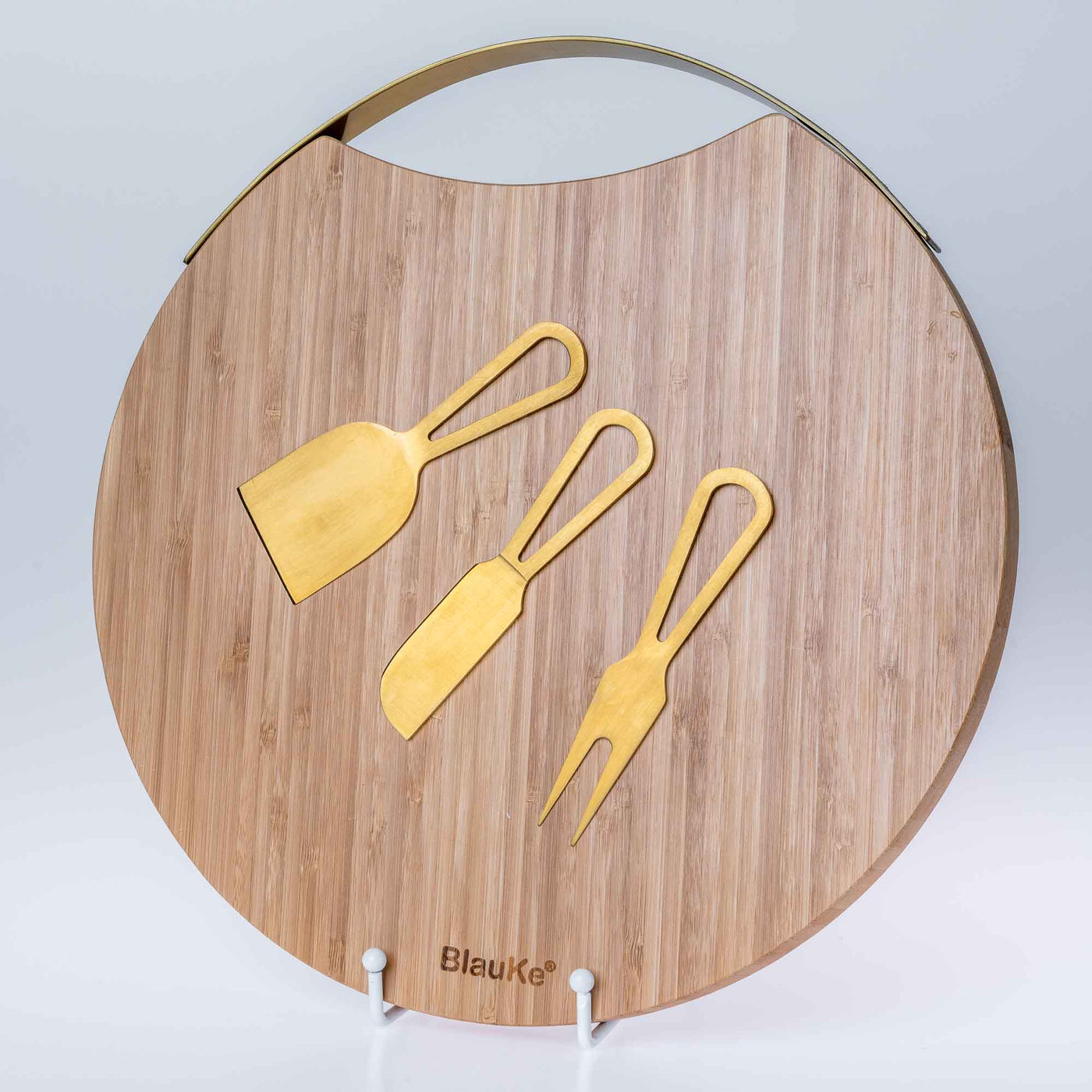 Bamboo Cheese Board and Knife Set with Magnetic Cutlery Storage - 13