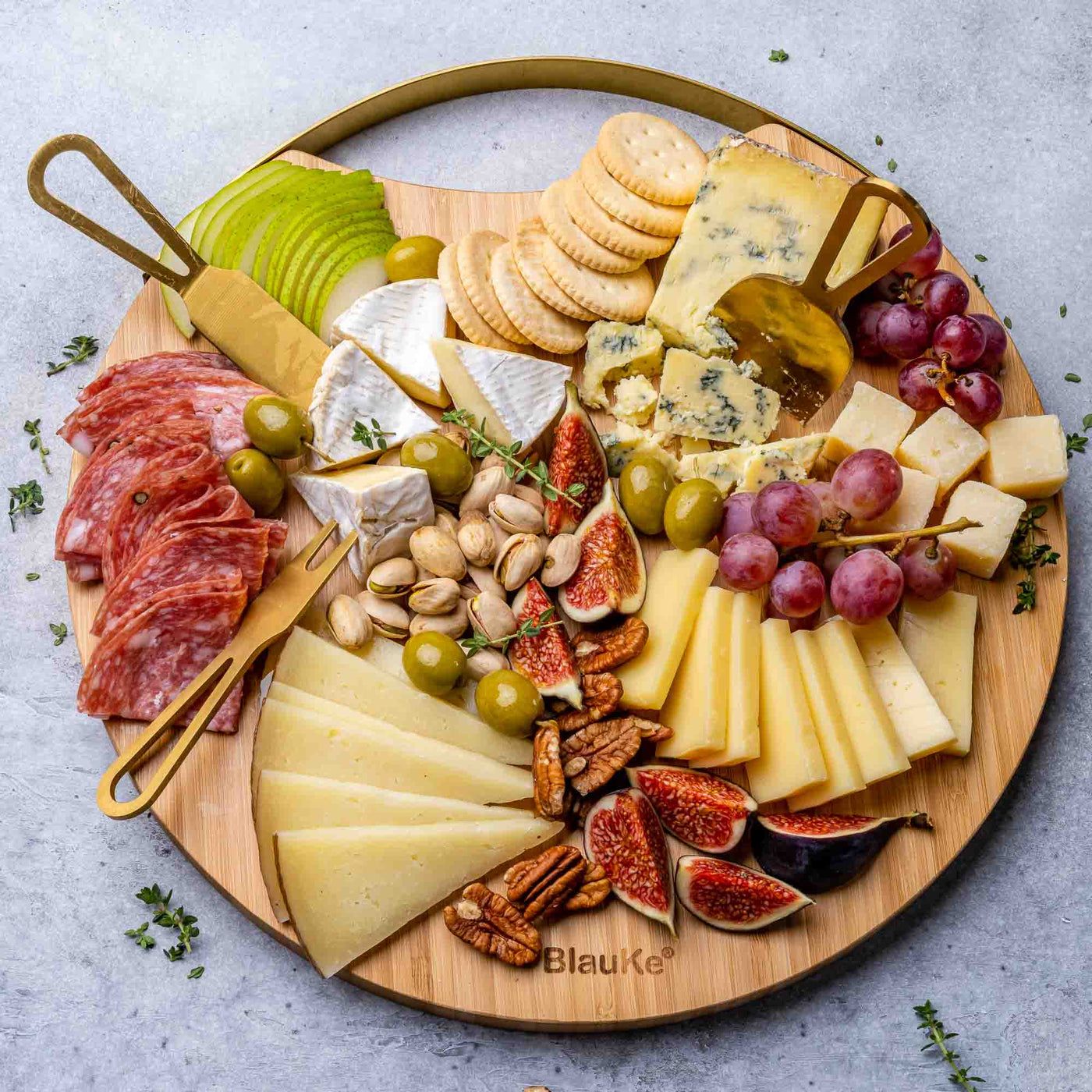 Bamboo Cheese Board and Knife Set with Magnetic Cutlery Storage - 13