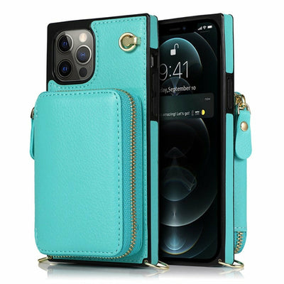 Leather Crossbody Phone Case with Zipper Wallet