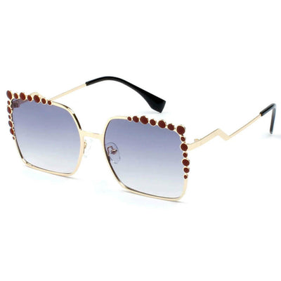 CHICO | Luxury Fashion Oversized Square Metal Frame Bubbles Sunglasses