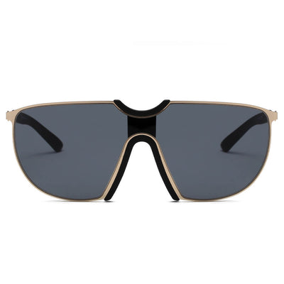 MACON | Large Oversized Unisex Single Lens Aviator Fashion Sunglasses