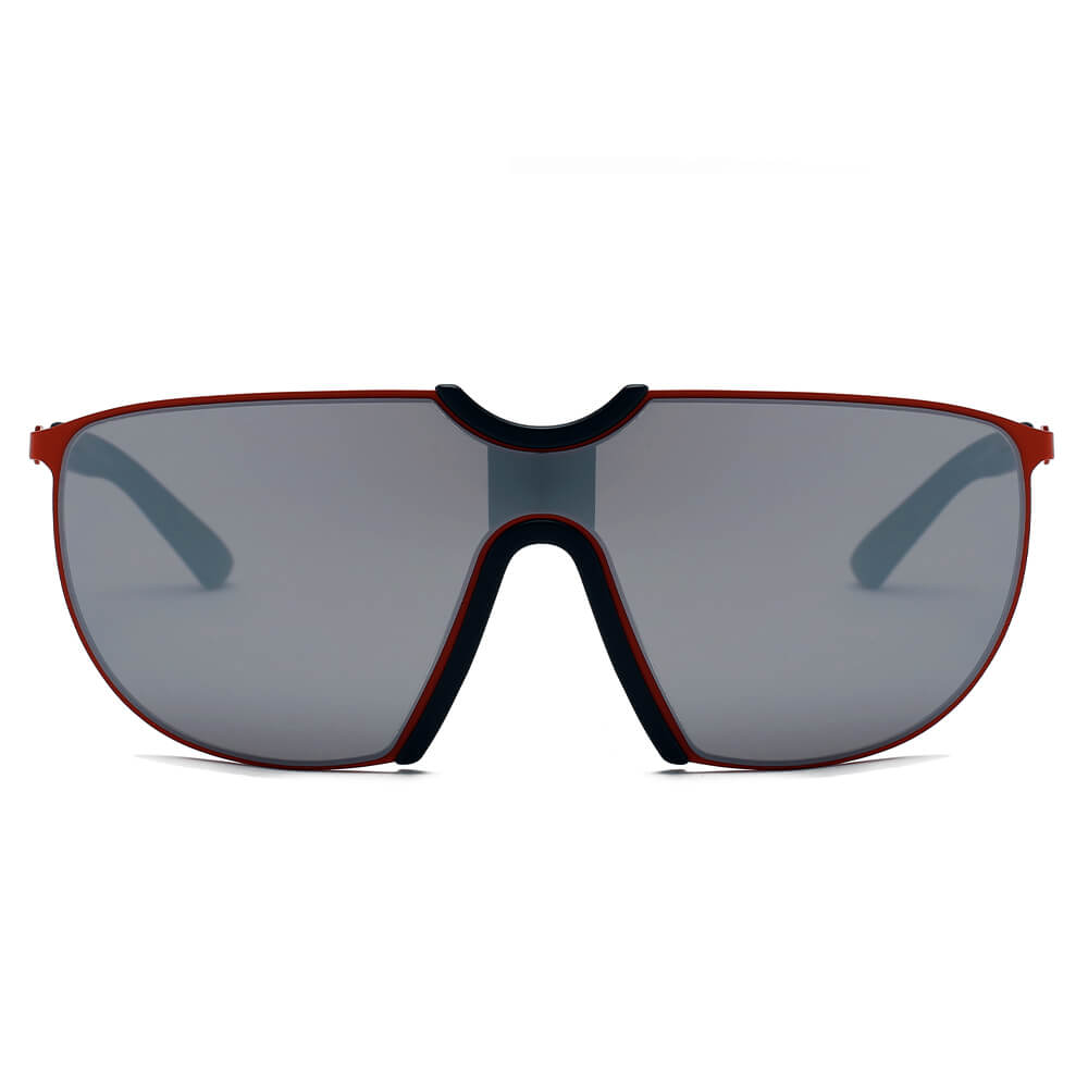MACON | Large Oversized Unisex Single Lens Aviator Fashion Sunglasses