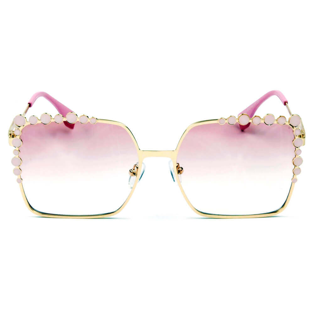 CHICO | Luxury Fashion Oversized Square Metal Frame Bubbles Sunglasses