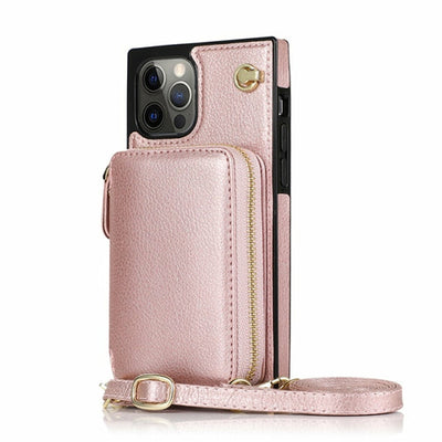  leather phone case with a detachable crossbody strap