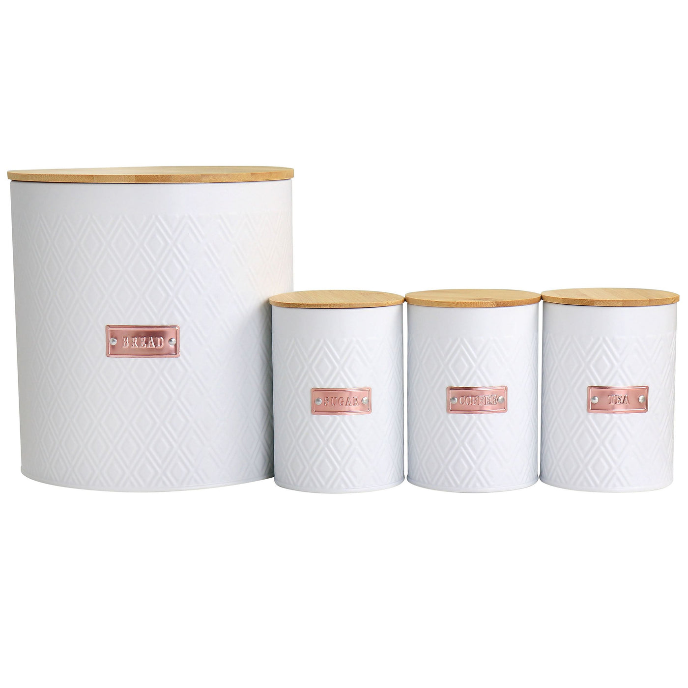 MegaChef Kitchen Food Storage and Organization 4 Piece Argyle Canister
