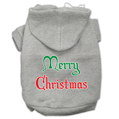 Mirage Pet XXLGY Merry Christmas Screen Print Pet hoodie with a festive Merry Christmas design in green and red.