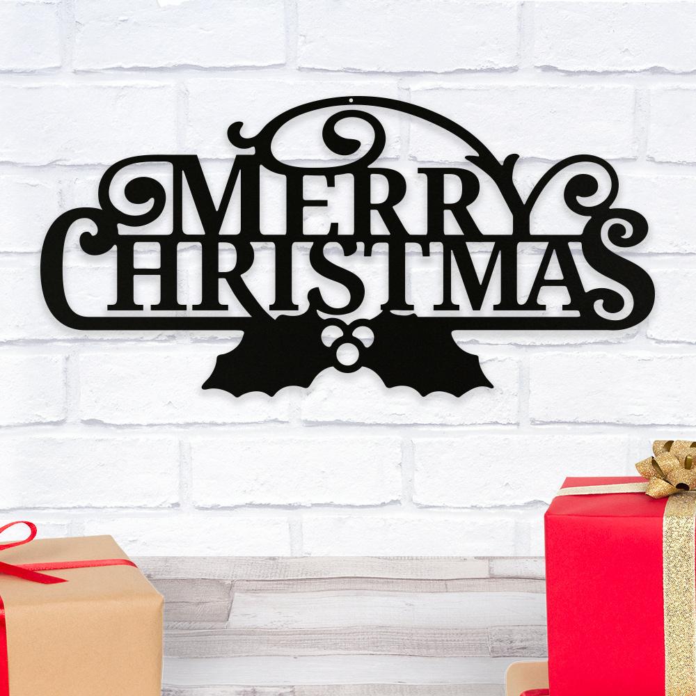 Merry Christmas Metal Wall Art Decor