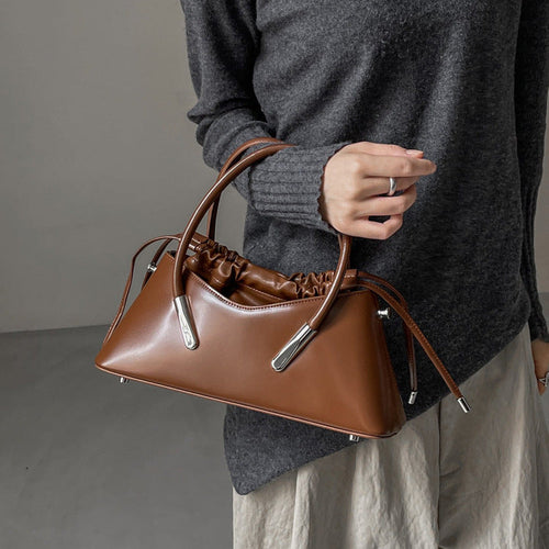 SolunaLuxe™ – Crimson Curve Shoulder Bag