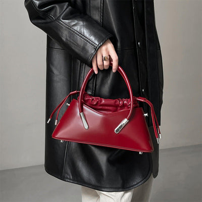 SolunaLuxe™ – Crimson Curve Shoulder Bag