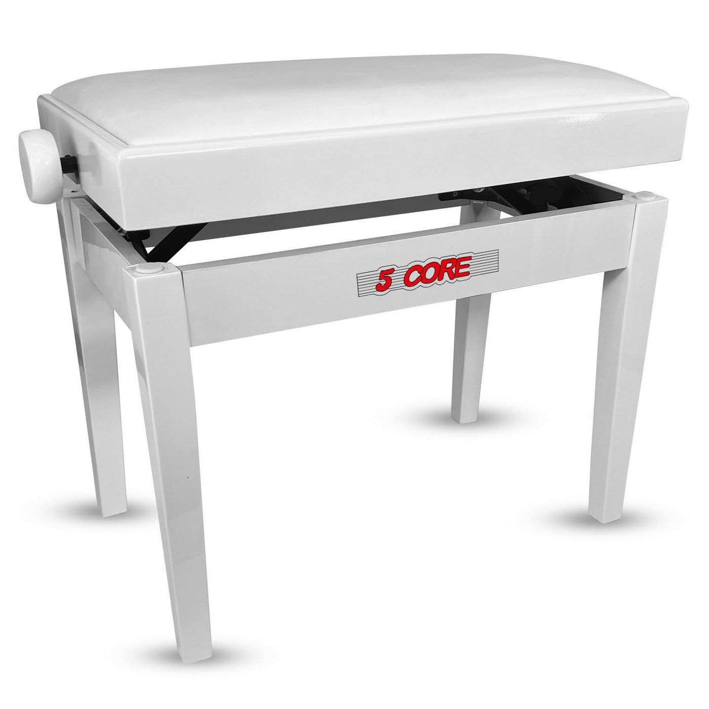 5 Core Adjustable Piano Bench Thick 3.25" Solid Wood Keyboard Stool Heavy Duty Musician Chair-0