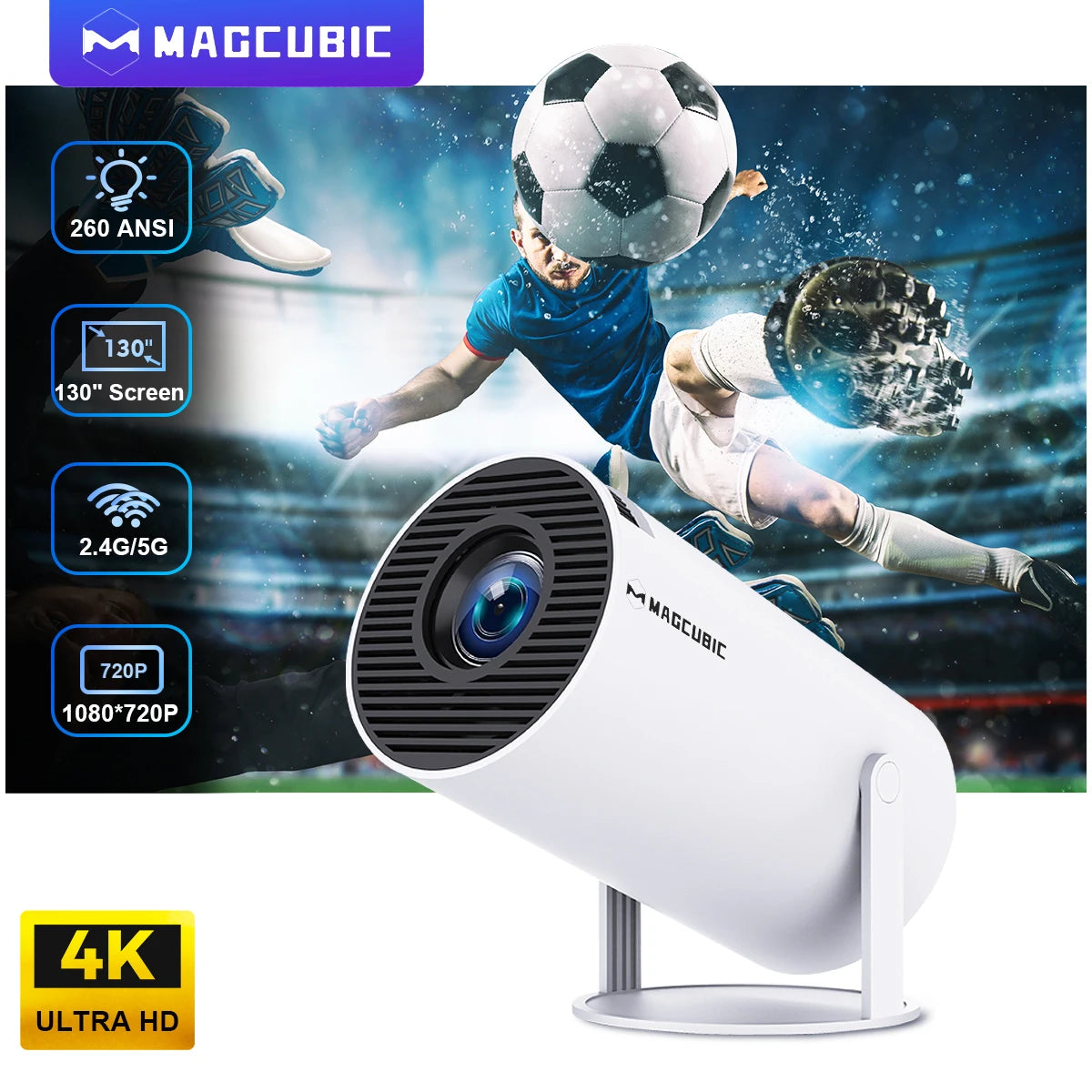Magcubic Projector HY300 Pro 4K Android 11 Dual Wifi6 260ANSI