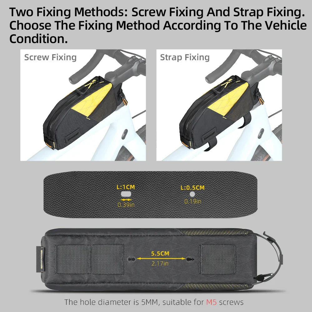 1.2L Top Tube Bike Bag Leg-Free Design Yellow-3