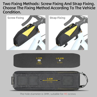 1.2L Top Tube Bike Bag Leg-Free Design Yellow-3