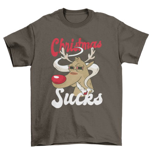 Reindeer Smoking Weed Marijuana CHRISTMAS SUCKS Holiday