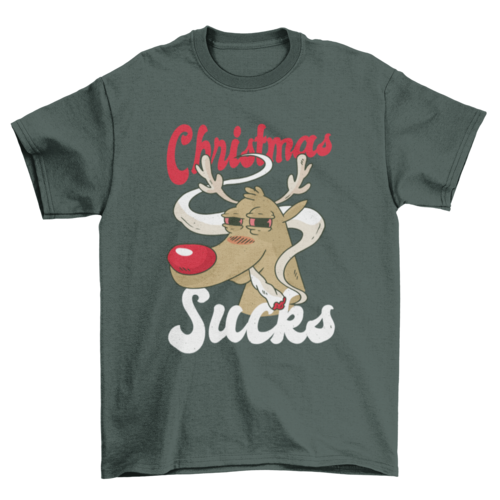 Reindeer Smoking Weed Marijuana CHRISTMAS SUCKS Holiday